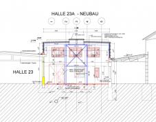 HANS STREITNER ARCHITEKTEN, HSA - UKM Umformtechnik GmbH - Meißen - 51-UKMUmformtechnikGmbH - HALLE 23A  - SCHNITT