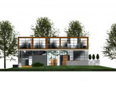 HANS STREITNER ARCHITEKTEN, HSA - HAUS 06  Villa BC, Berlin - 61-Haus - ANSICHT VON SÜDEN